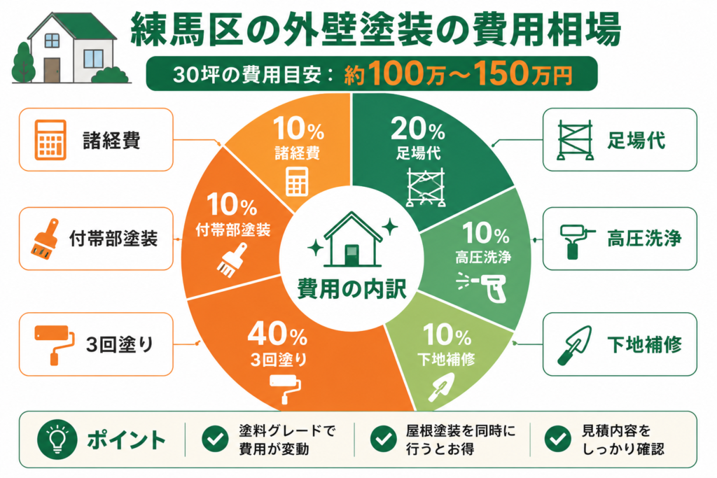 練馬区の外壁塗装の費用相場