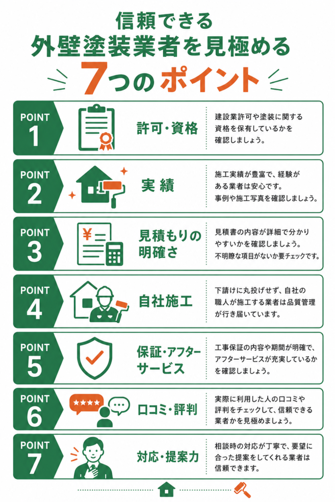 信頼できる業者を見極める7つのポイント