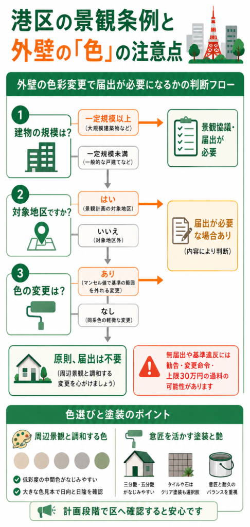 港区の景観条例と外壁の「色」の注意点