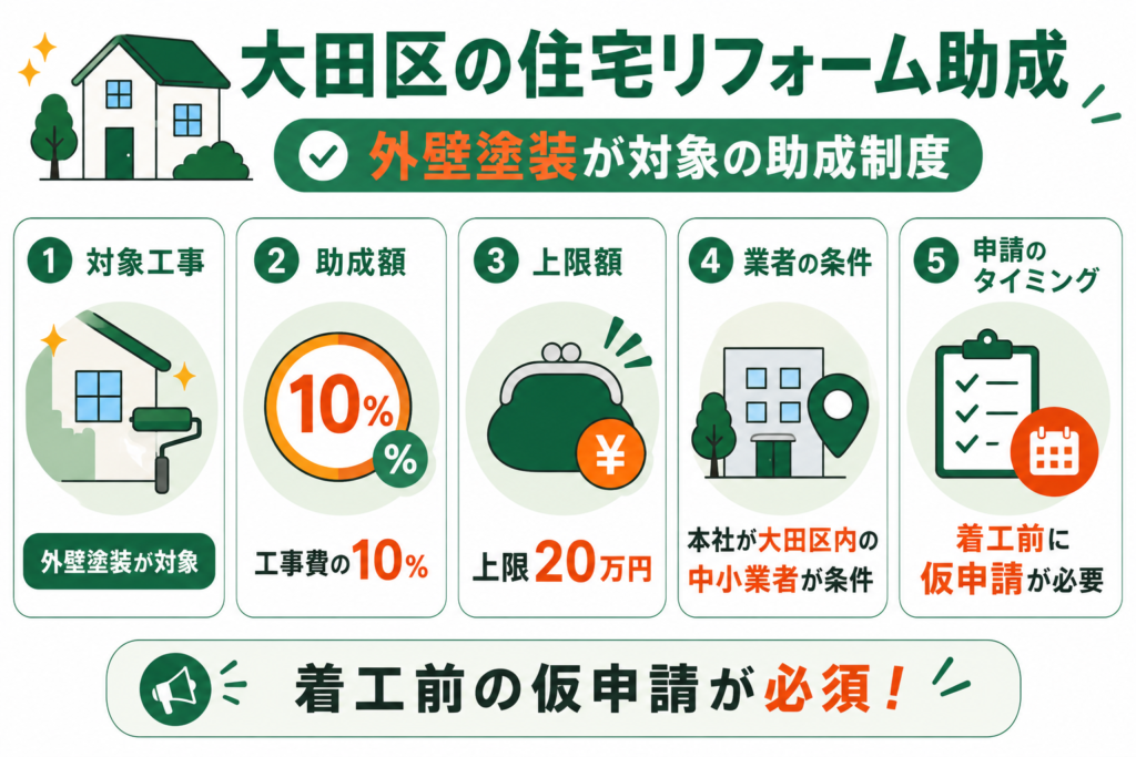 大田区は外壁塗装で補助金が使える