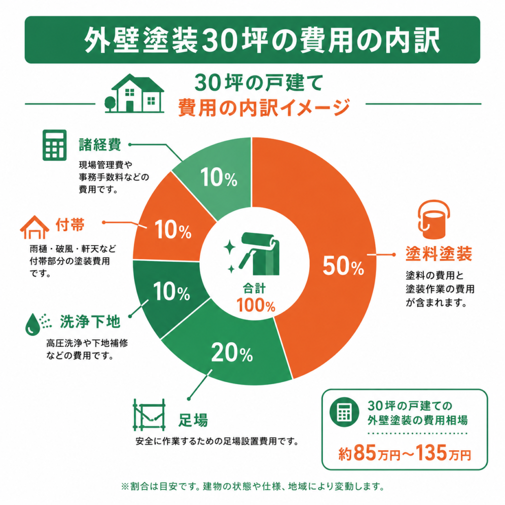 外壁塗装の費用の内訳