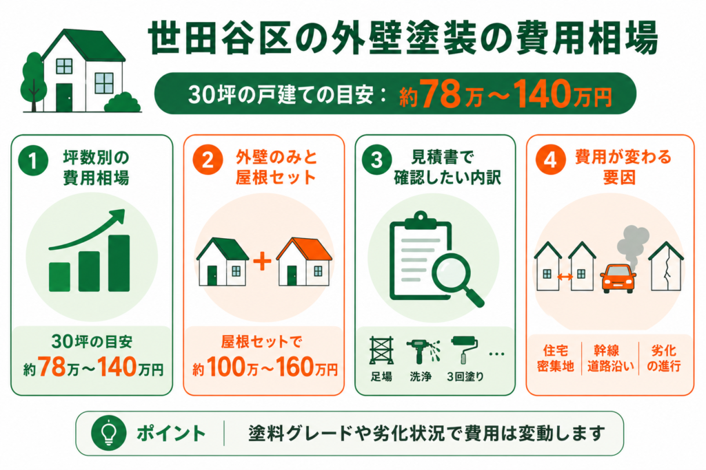 世田谷区の外壁塗装の費用相場
