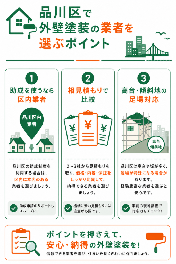 品川区で外壁塗装を頼む業者の選び方