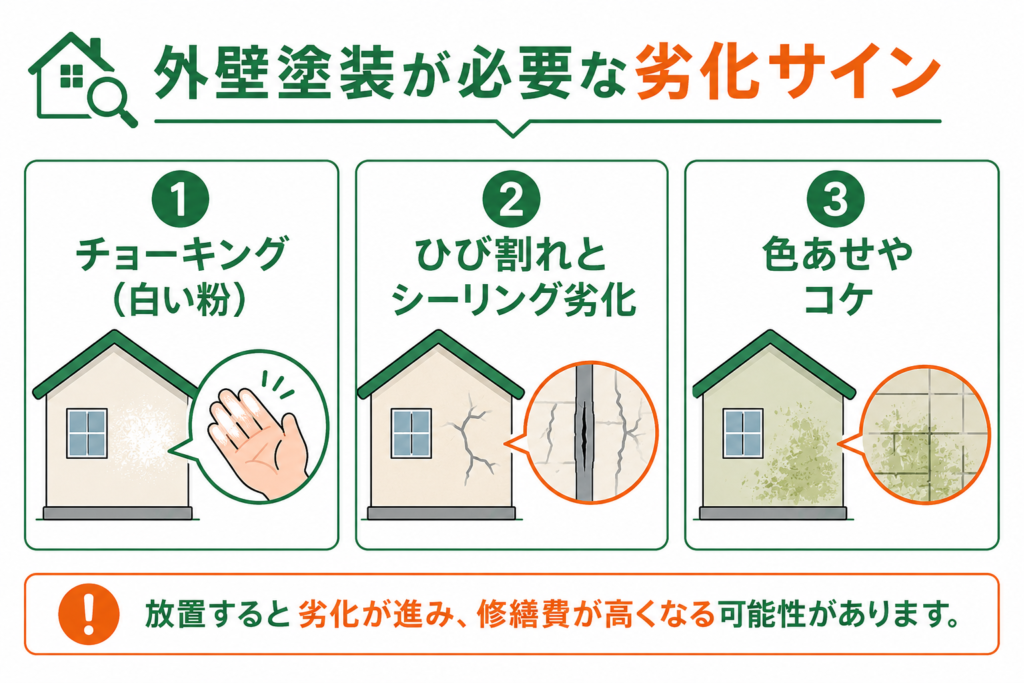 外壁塗装を検討すべき劣化のサイン
