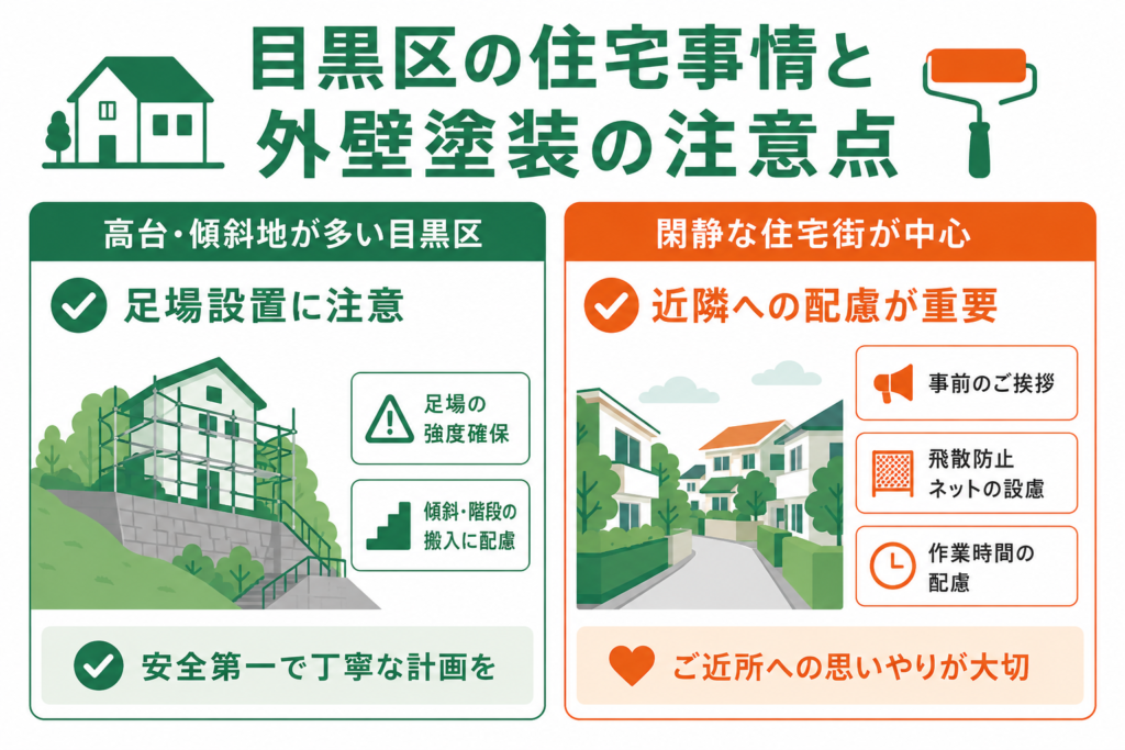 目黒区の住まいと外壁塗装で気をつけたい点