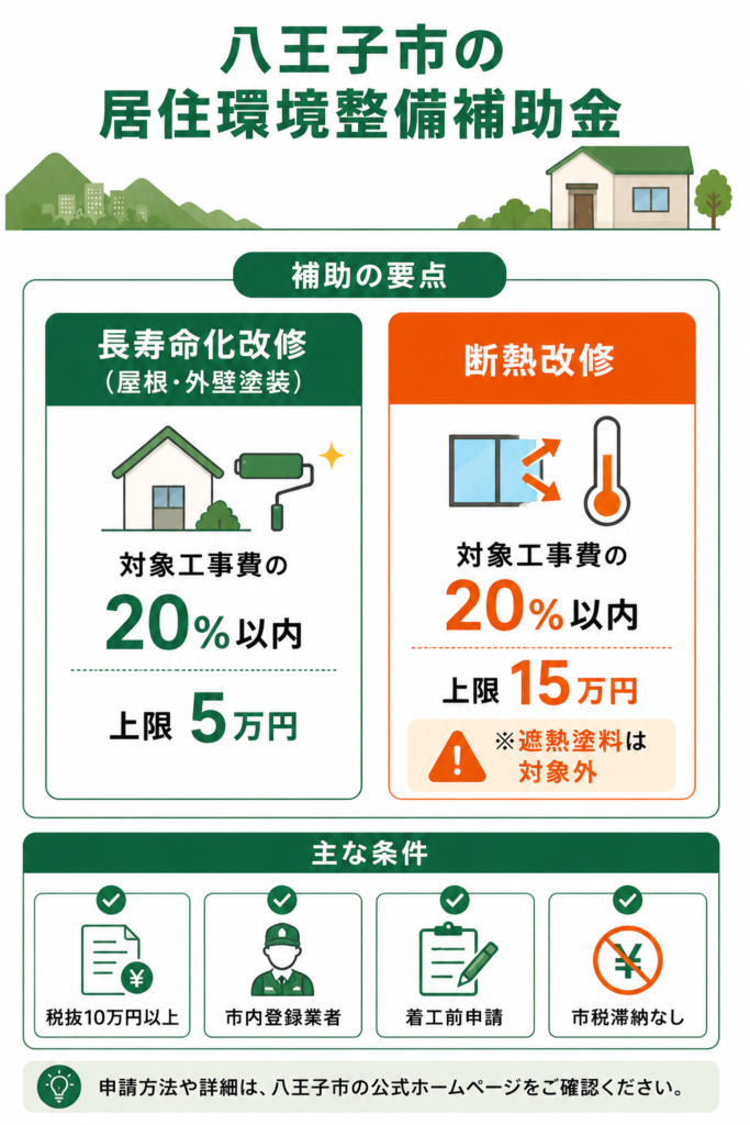八王子市の外壁塗装で使える補助金