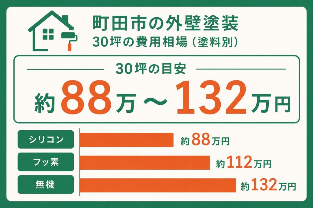 町田市の外壁塗装の費用相場【結論】