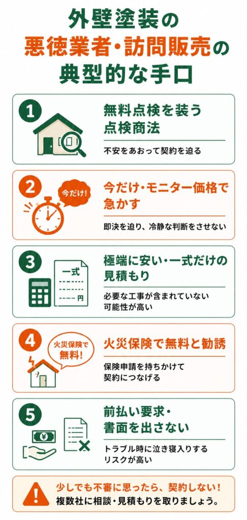 悪徳業者・訪問販売の典型的な手口