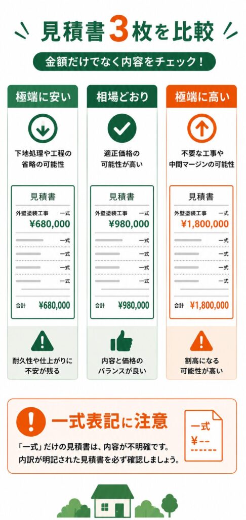 安すぎ・高すぎな見積もりを見抜くポイント