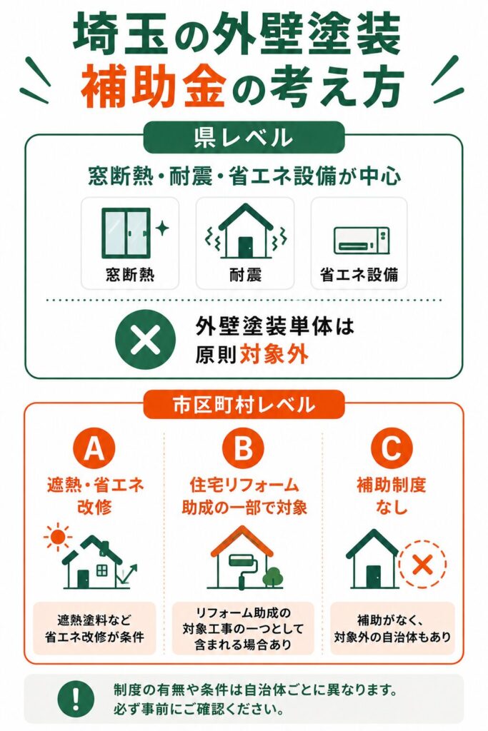 埼玉県で使える外壁塗装の補助金の考え方