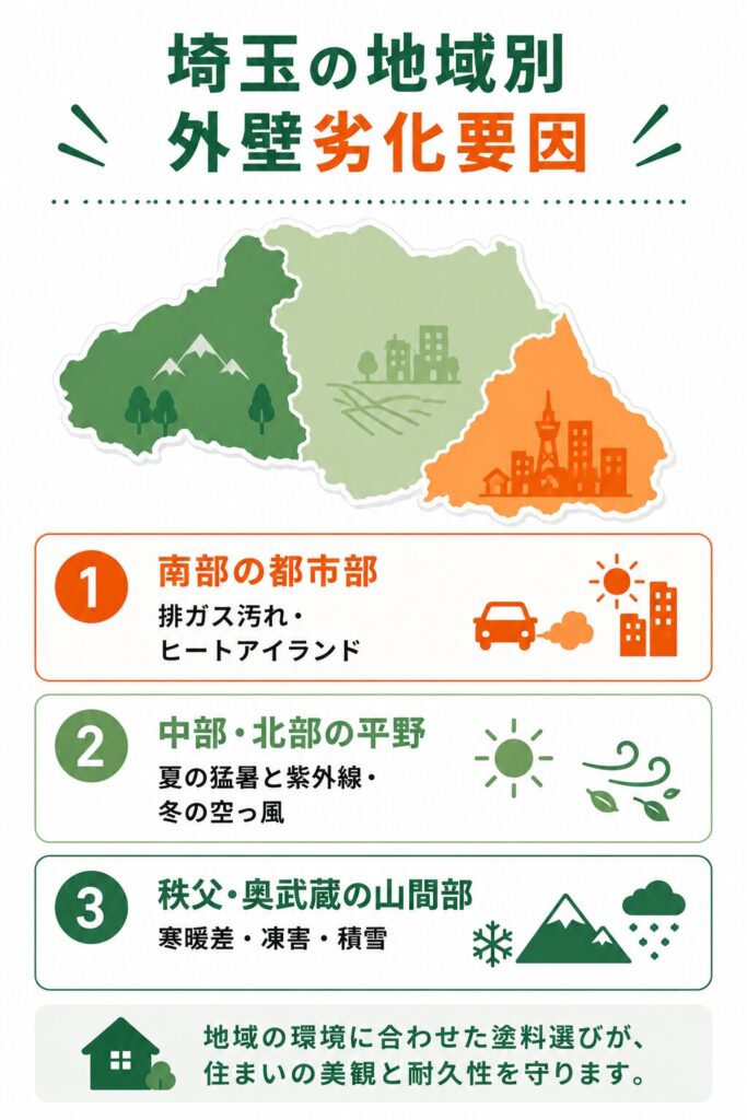 地域で異なる外壁の劣化要因