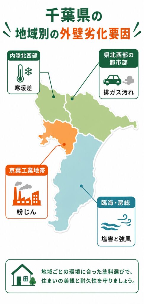 地域で異なる外壁の劣化要因