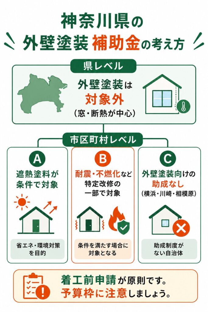 神奈川県で使える外壁塗装の補助金の考え方