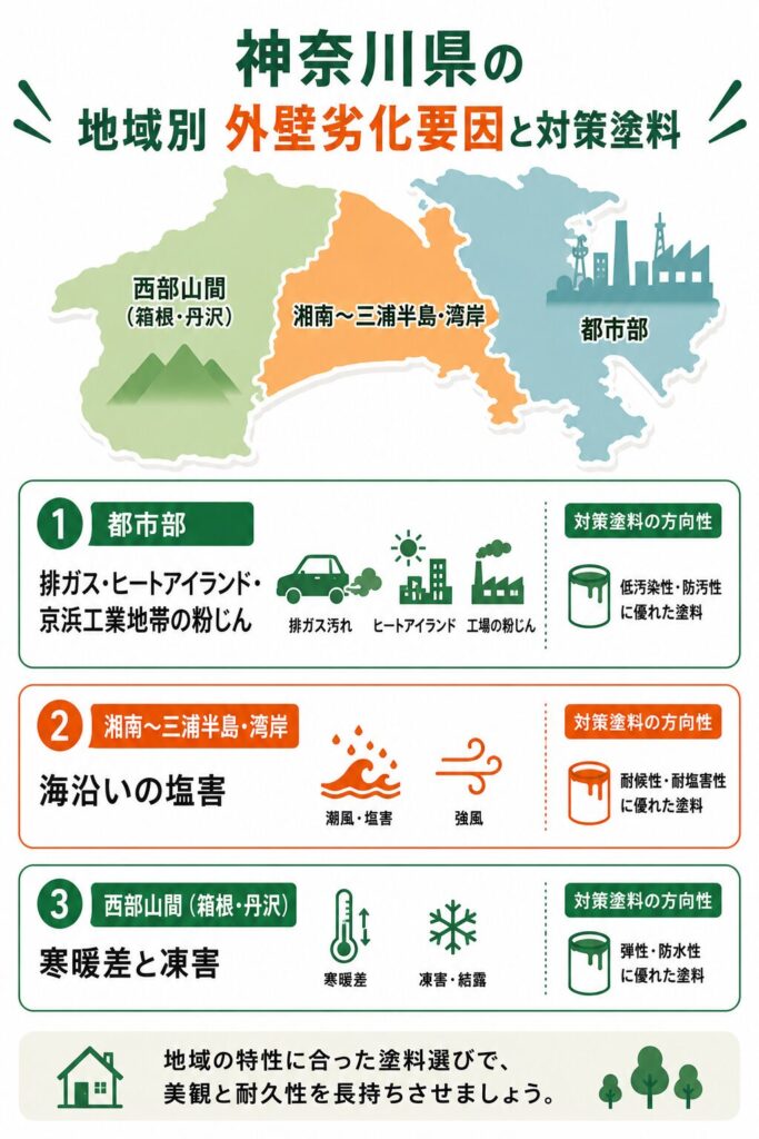 地域で異なる外壁の劣化要因