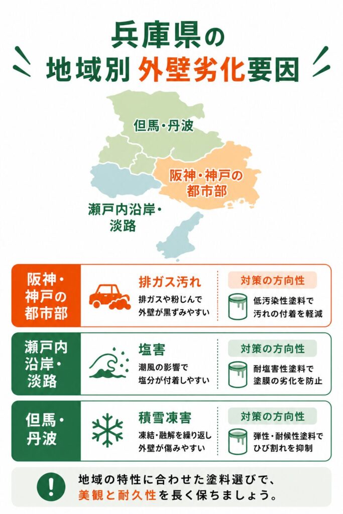 地域で異なる外壁の劣化要因