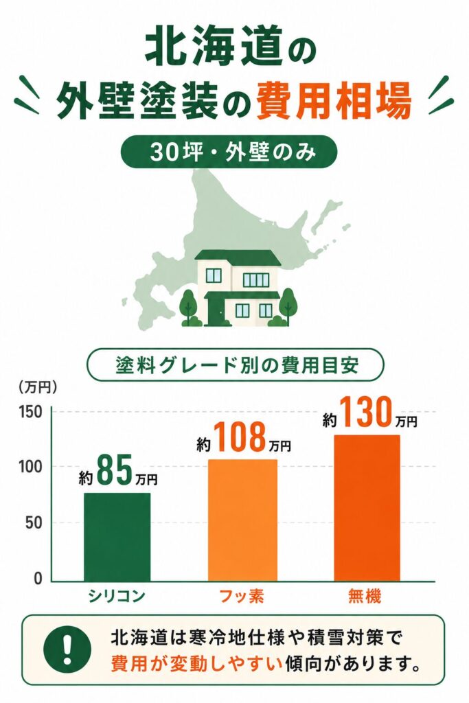 北海道の外壁塗装の費用相場