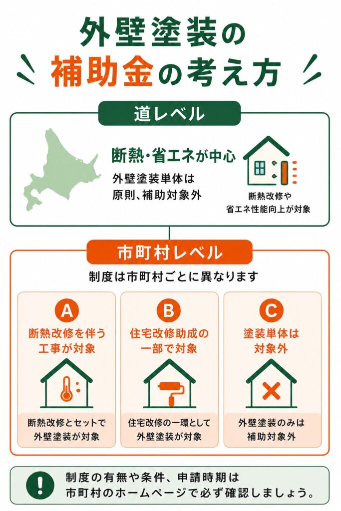 北海道で使える外壁塗装の補助金の考え方