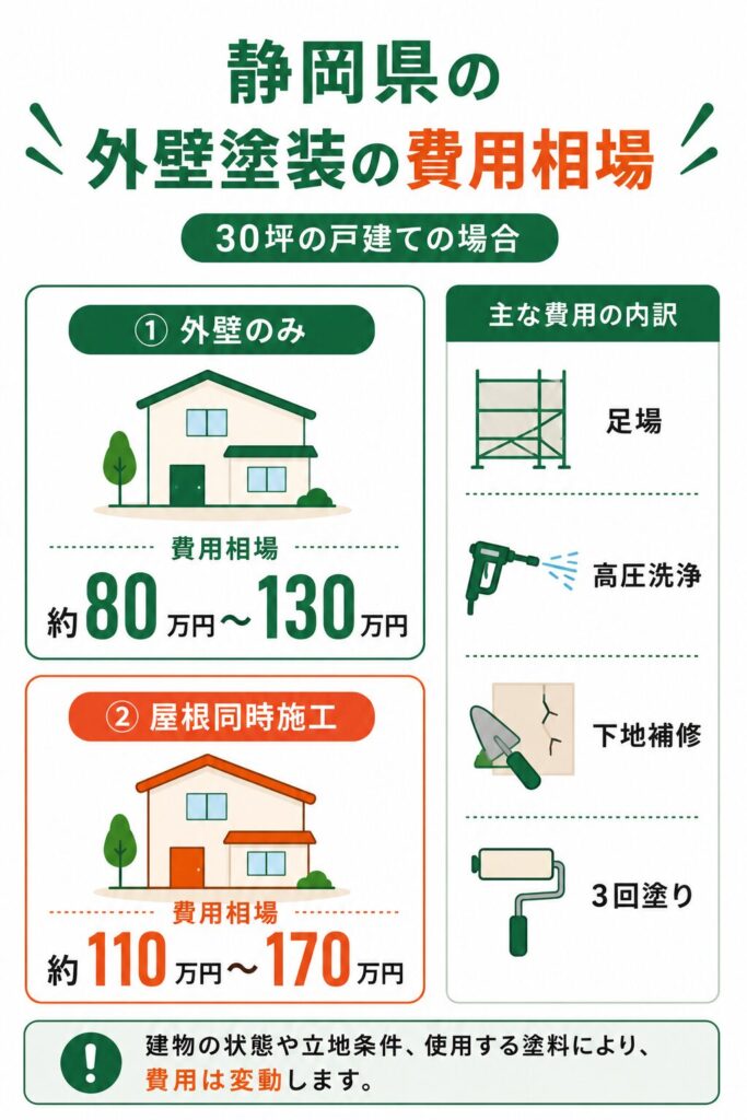 静岡県の外壁塗装の費用相場