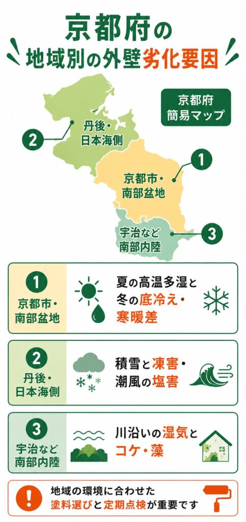 地域で異なる外壁の劣化要因