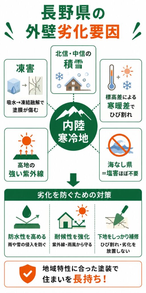 地域で異なる外壁の劣化要因
