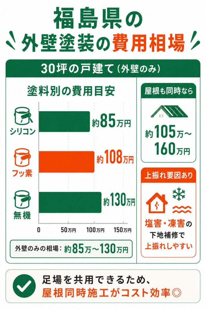 福島県の外壁塗装の費用相場