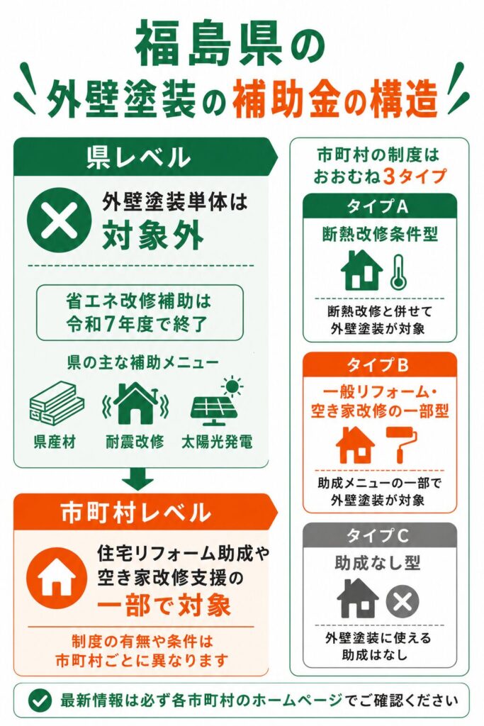 福島県で使える外壁塗装の補助金の考え方