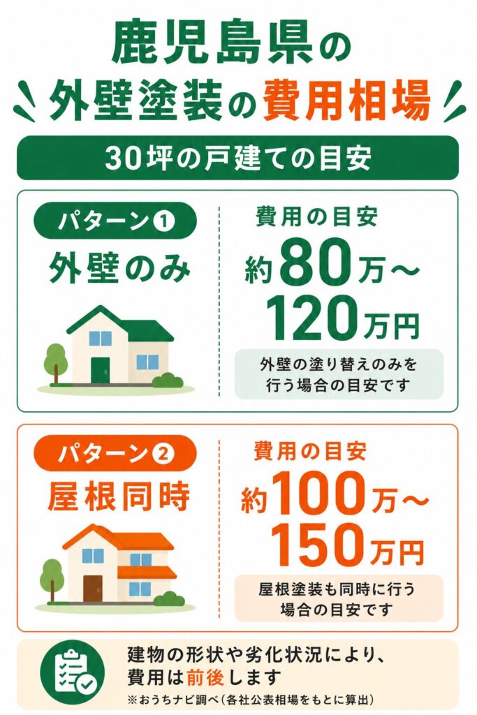 鹿児島県の外壁塗装の費用相場