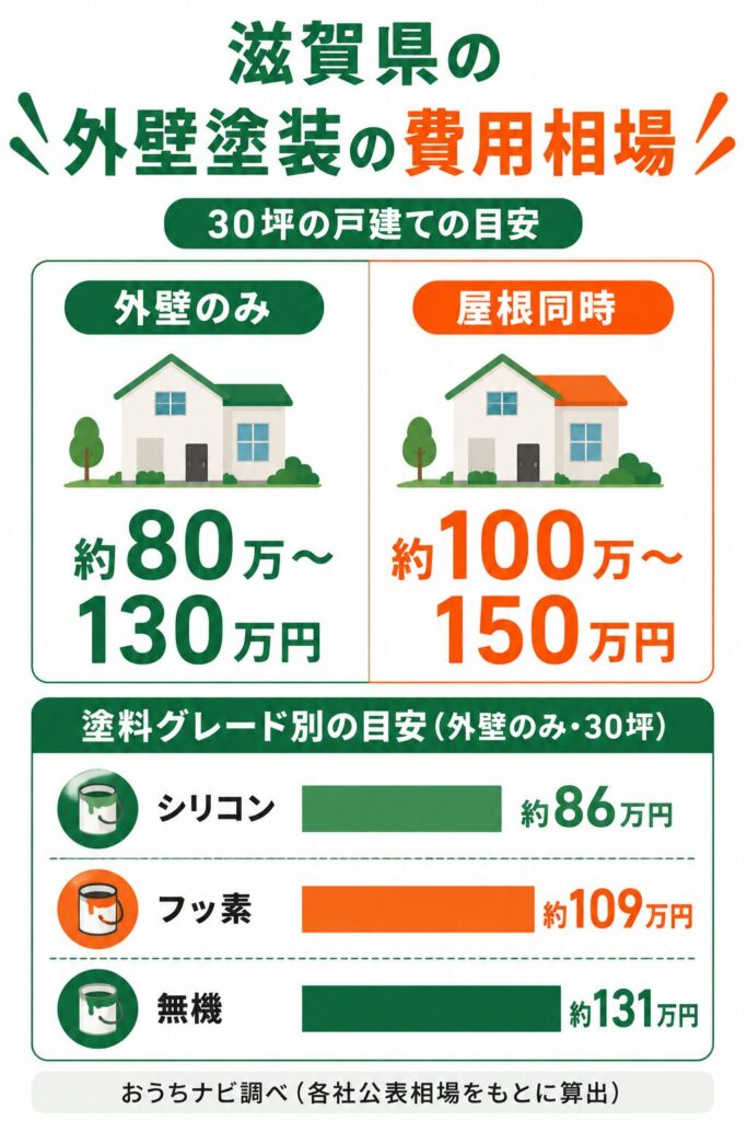 滋賀県の外壁塗装の費用相場