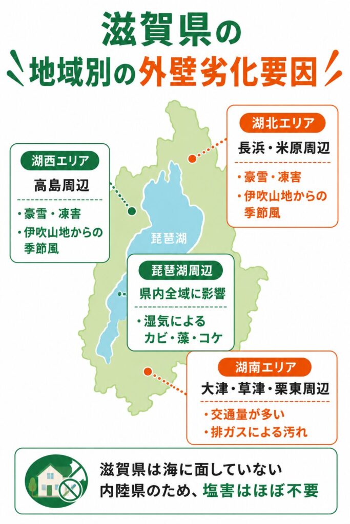 地域で異なる外壁の劣化要因