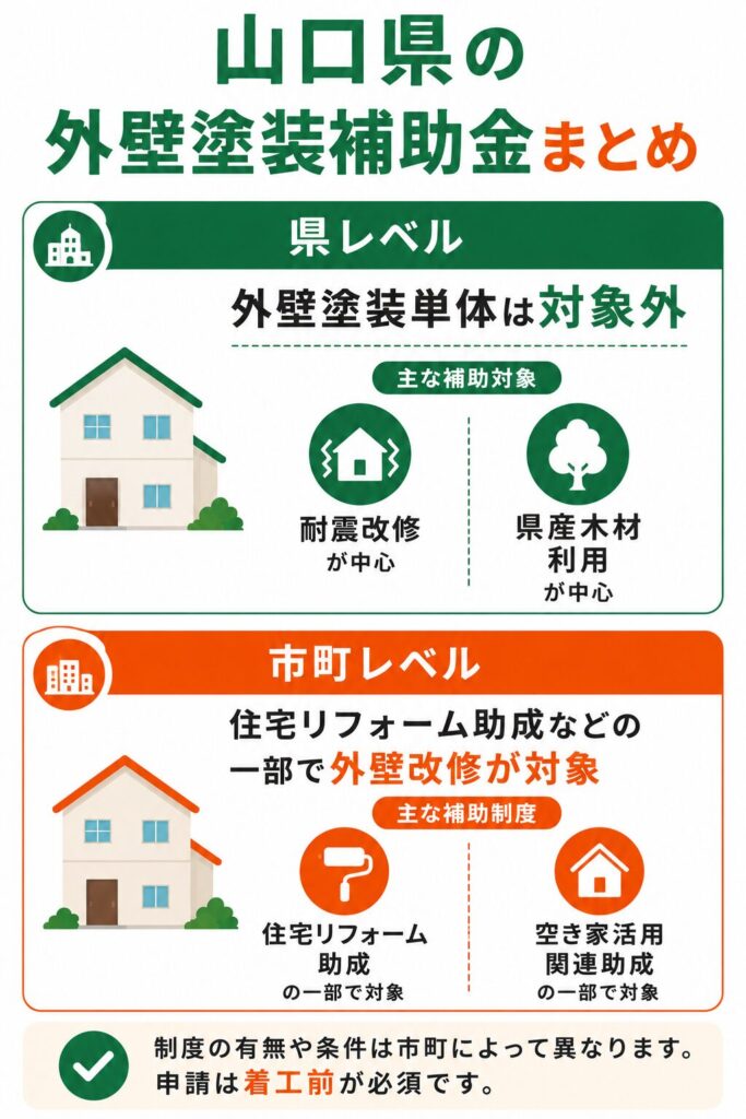 山口県で使える外壁塗装の補助金の考え方