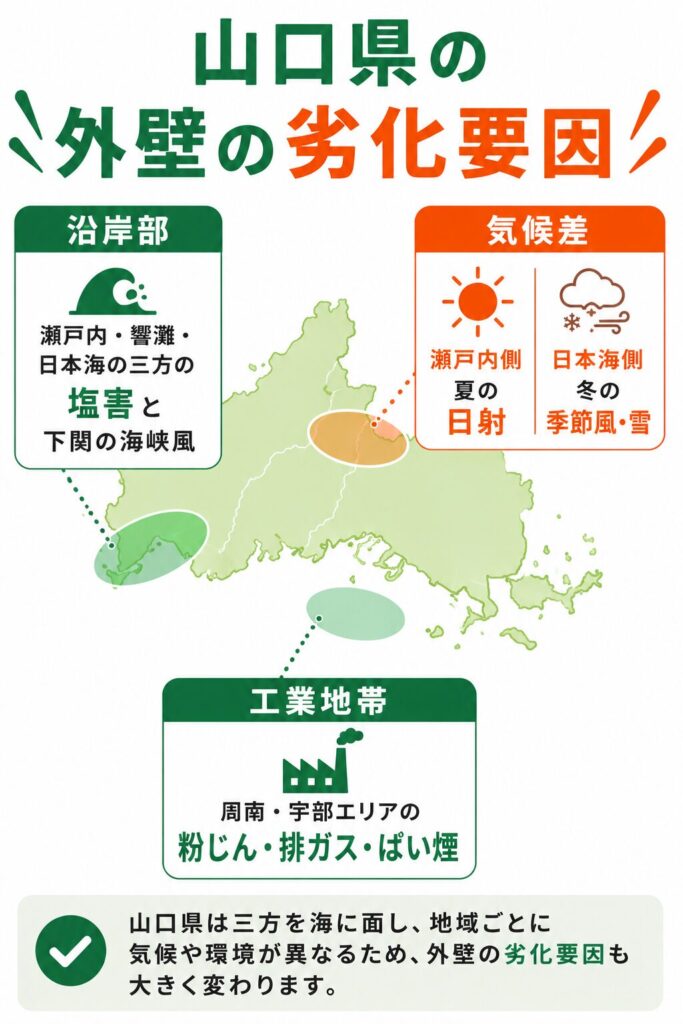 地域で異なる外壁の劣化要因