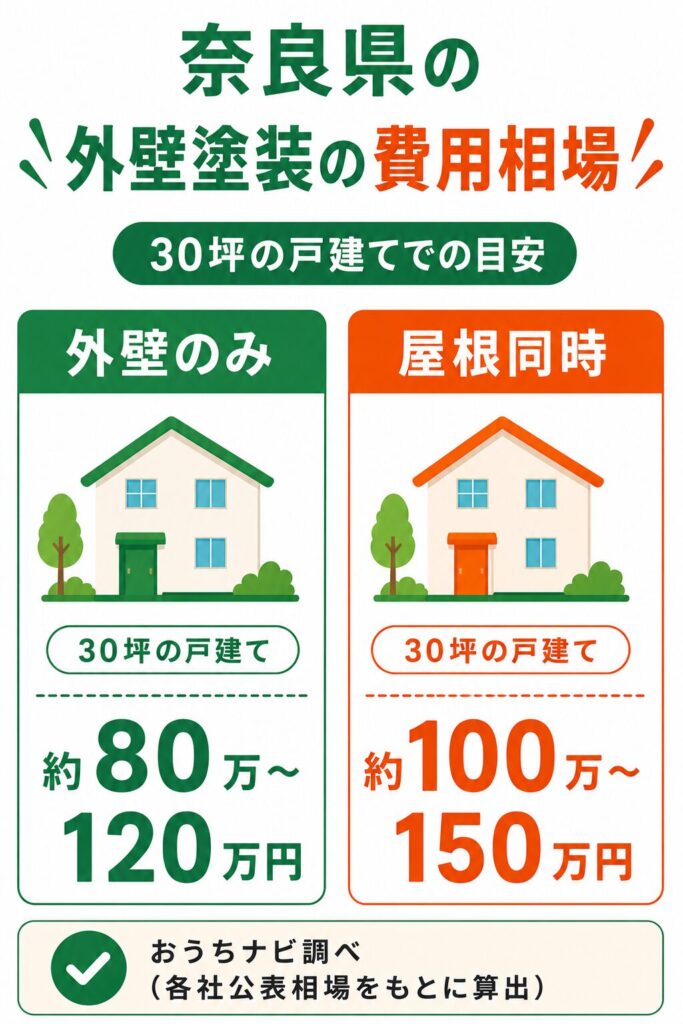 奈良県の外壁塗装の費用相場