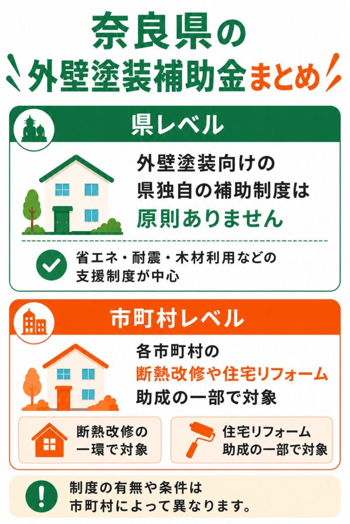 奈良県で使える外壁塗装の補助金の考え方