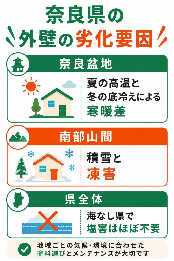 地域で異なる外壁の劣化要因