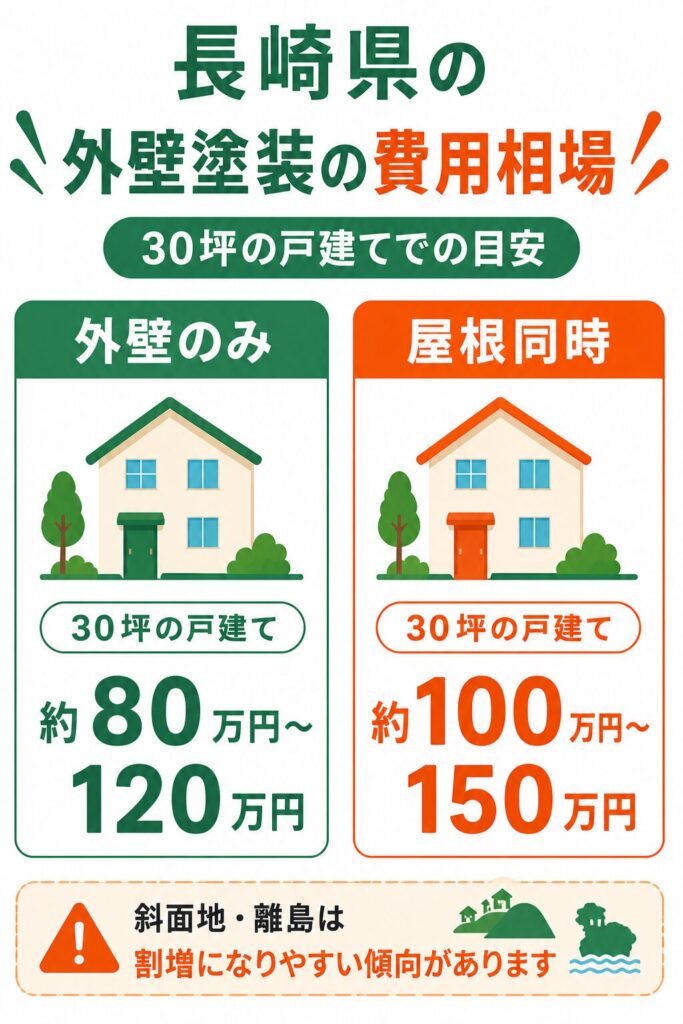 長崎県の外壁塗装の費用相場