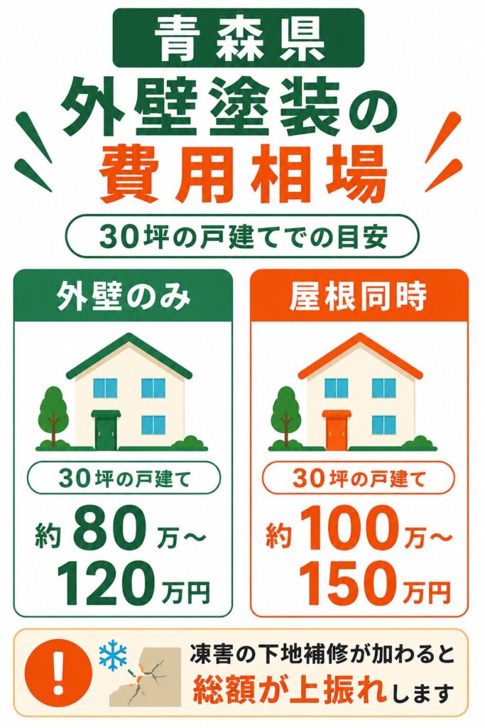 青森県の外壁塗装の費用相場