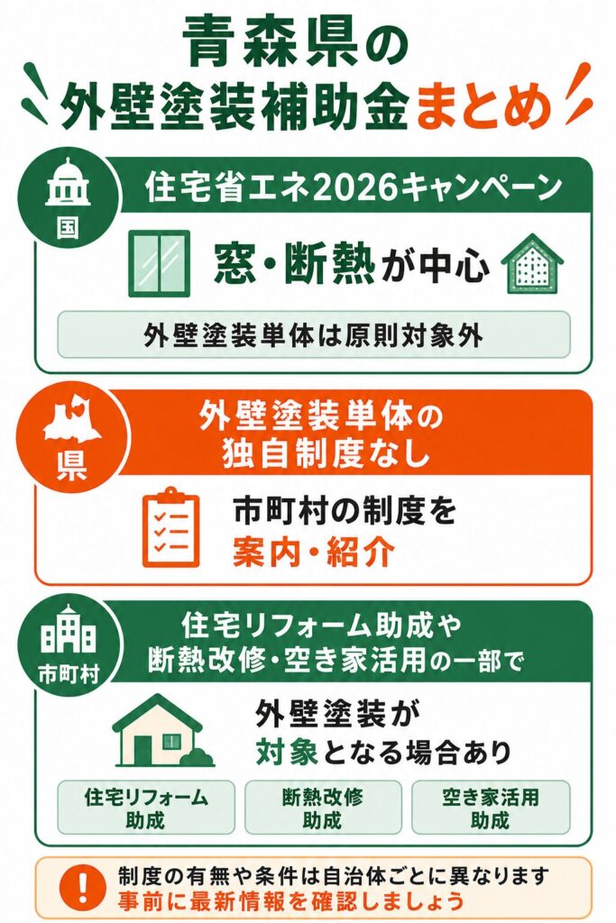 青森県で使える外壁塗装の補助金の考え方