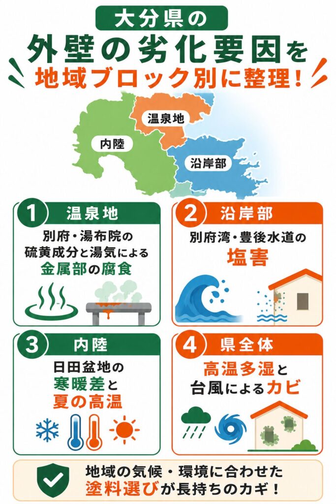 地域で異なる外壁の劣化要因