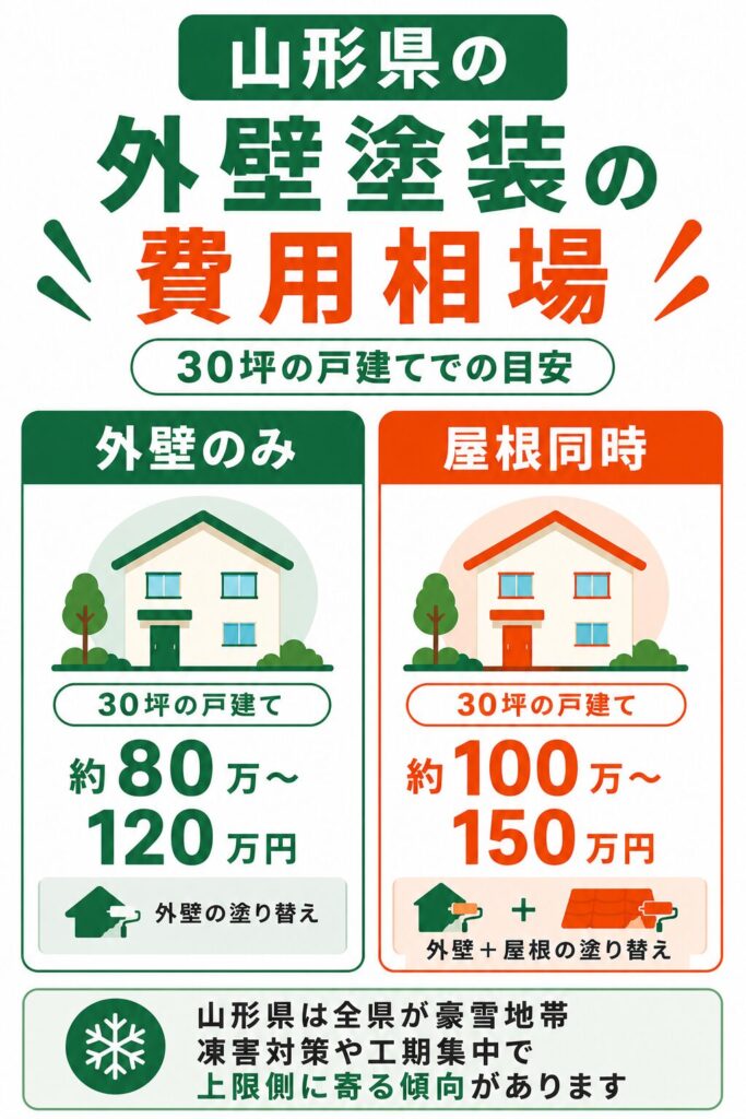 山形県の外壁塗装の費用相場