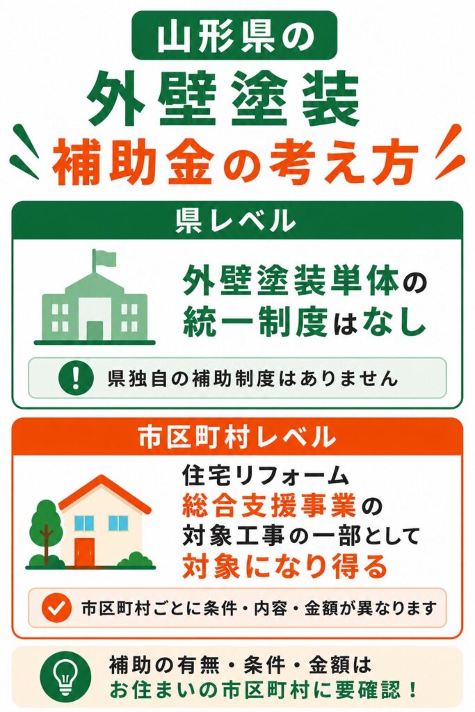 山形県で使える外壁塗装の補助金の考え方