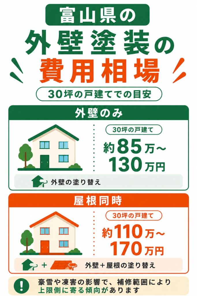 富山県の外壁塗装の費用相場