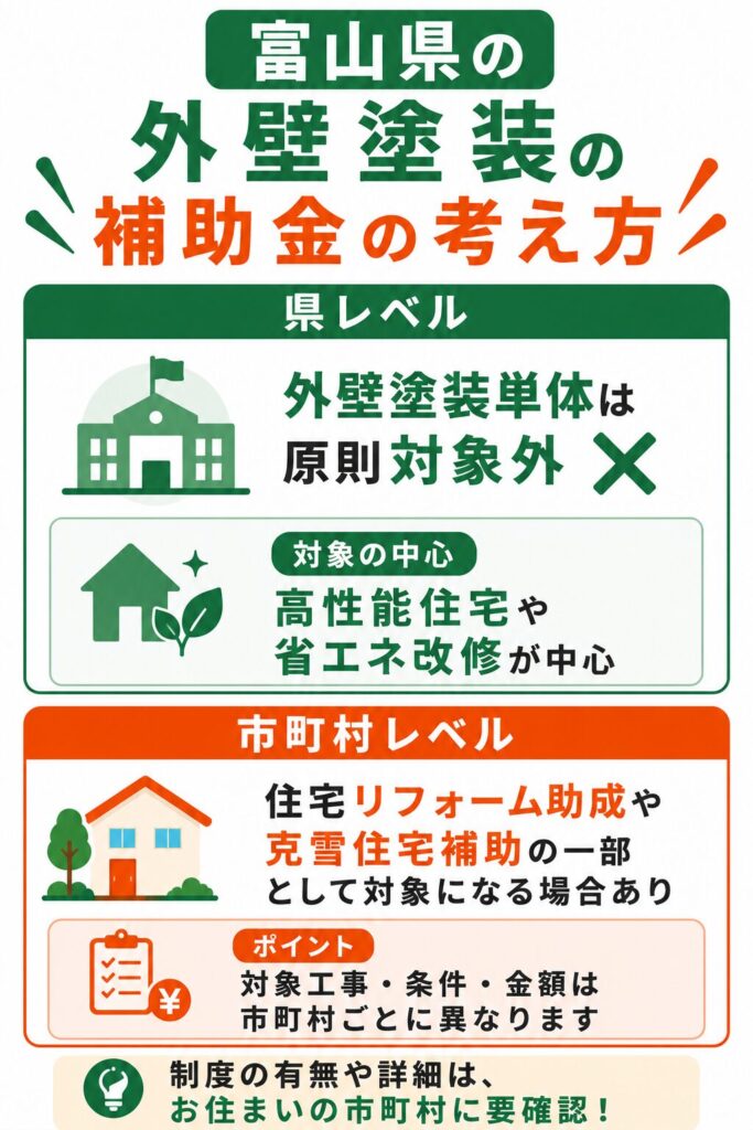 富山県で使える外壁塗装の補助金の考え方