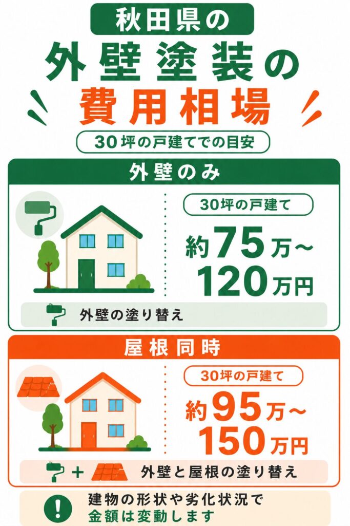 秋田県の外壁塗装の費用相場