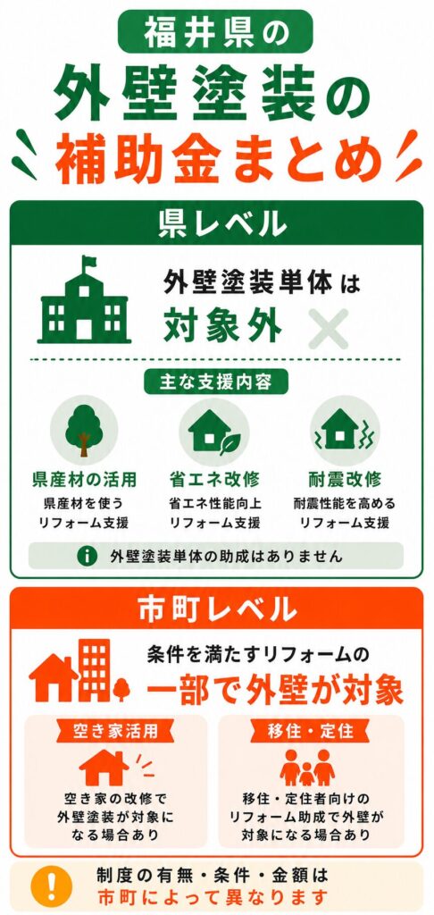 福井県で使える外壁塗装の補助金の考え方