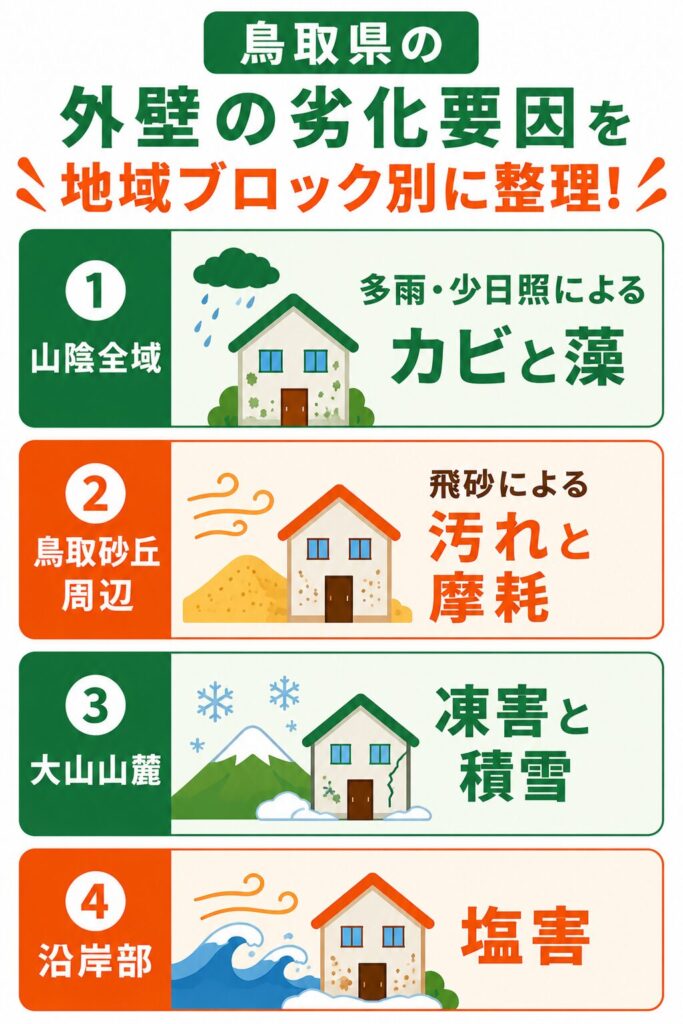 地域で異なる外壁の劣化要因