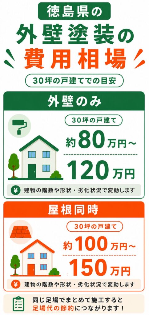徳島県の外壁塗装の費用相場