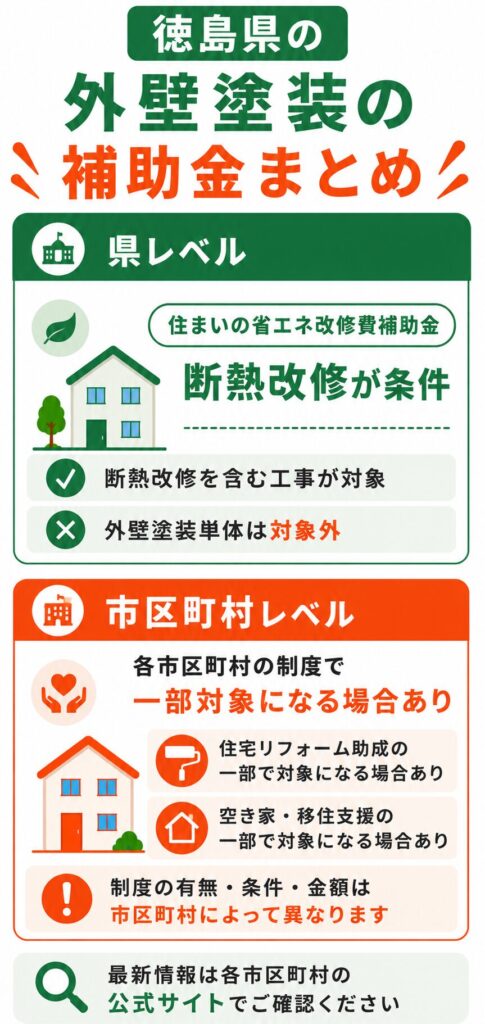 徳島県で使える外壁塗装の補助金の考え方