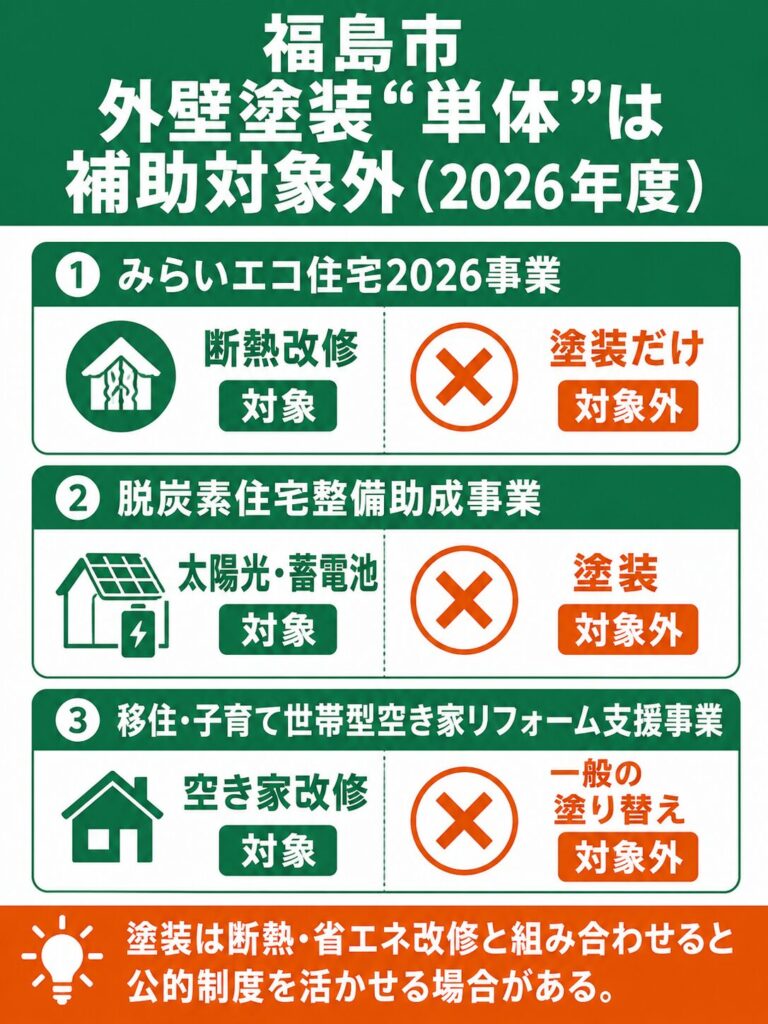 福島市で使える外壁塗装の補助金【2026年度最新】