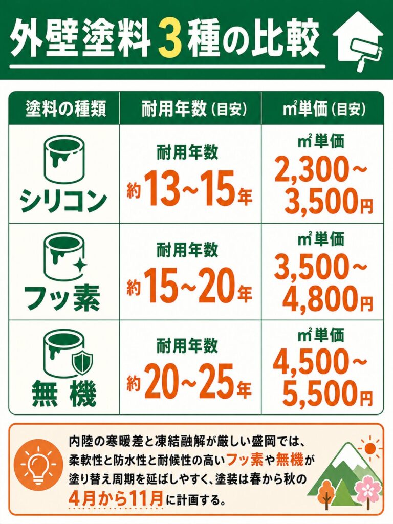 外壁塗装の基礎知識(塗料と時期)