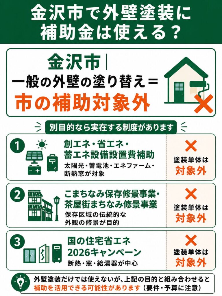 金沢市で使える外壁塗装の補助金【2026年度最新】